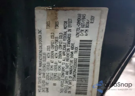 2003 Toyota Tacoma Xtracab z USA, uszkodzony, nr VIN 5TEWN72N43Z209002